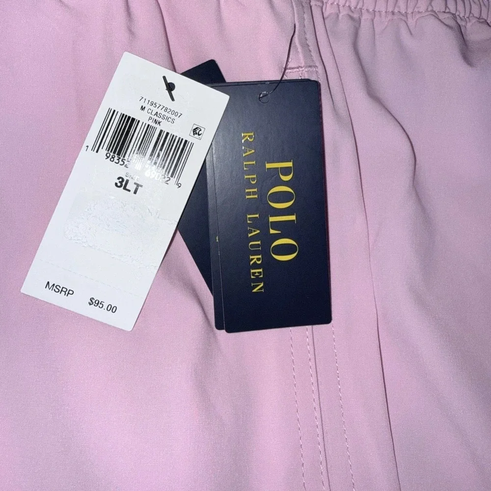 Polo Ralph‎ Lauren Mens 3XLT Pastel Pink Swim Trunks Board Shorts Blue Pony NWT